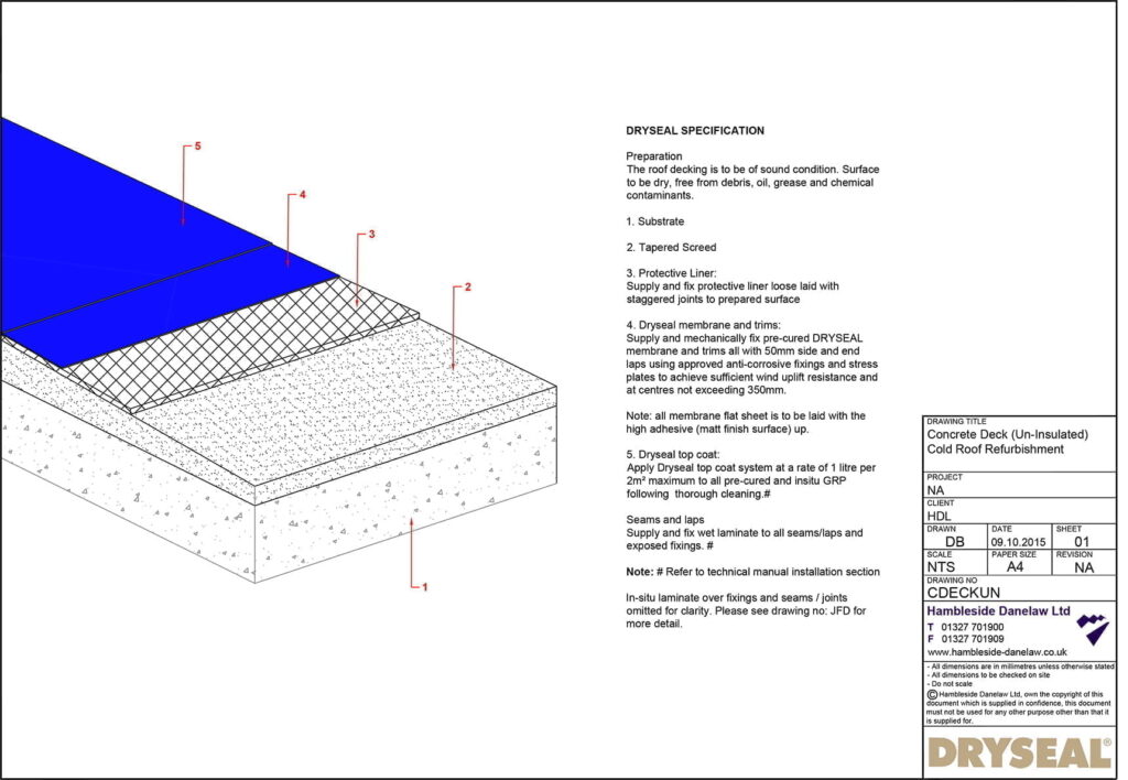 Dryseal Drawing Concrete Deck Cold Roof