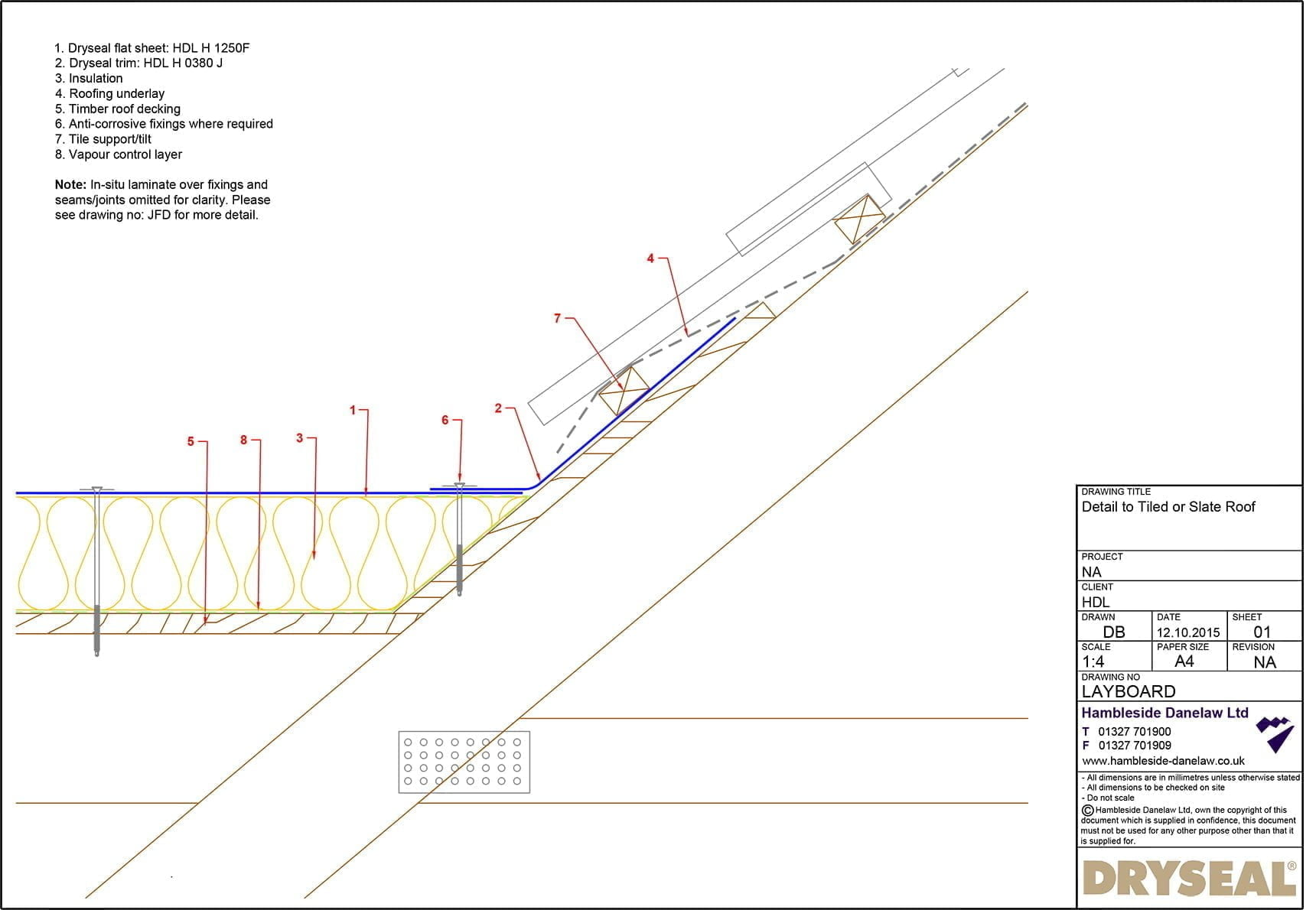 Dryseal Drawing Layboard Detail