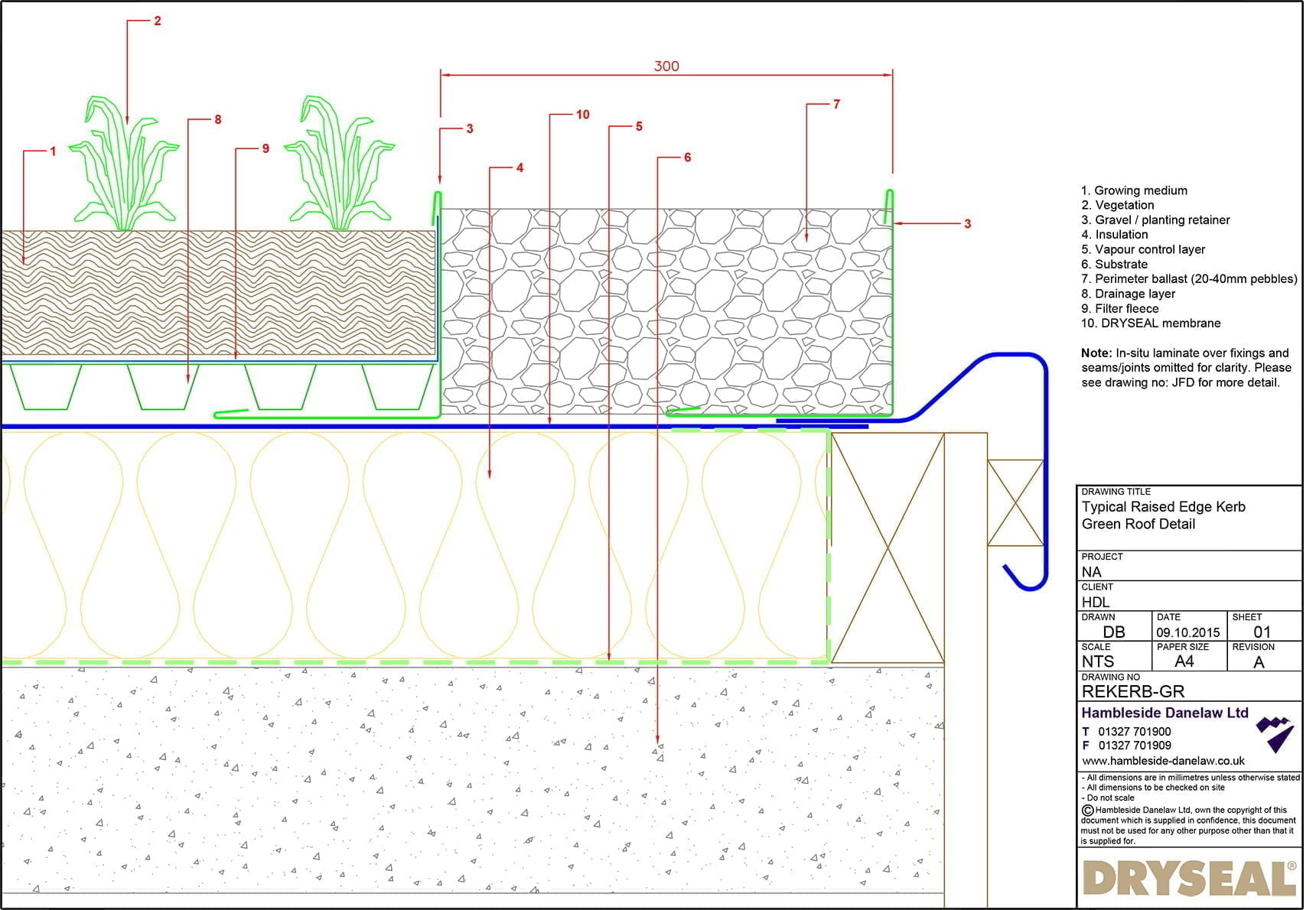 Dryseal Drawing Raised Edge Kerb