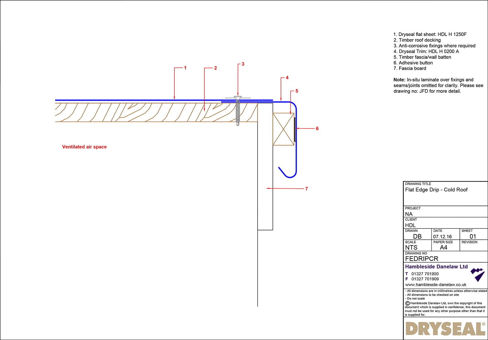 Dryseal GRP flat Roof FEDRIPCR Drawing